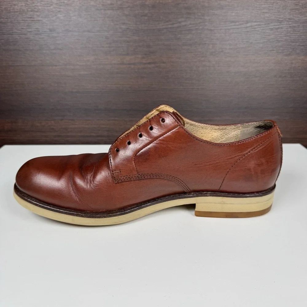 Frye Grant Oxford Men's Brown Leather Dress Casual Shoes Size 10 Model 87636